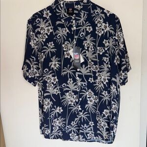 NFL Navy and White Floral Men's Hawaii Pro Bowl Shirt Large NWT